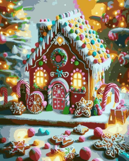 Whimsical Gingerbread House Paint By Number Kit