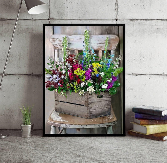 Wooden Planter With Florals Paint By Number Kit