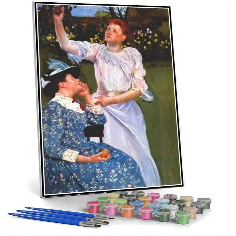 Young Woman Picking Fruit Themed - Paint By Numbers Kit