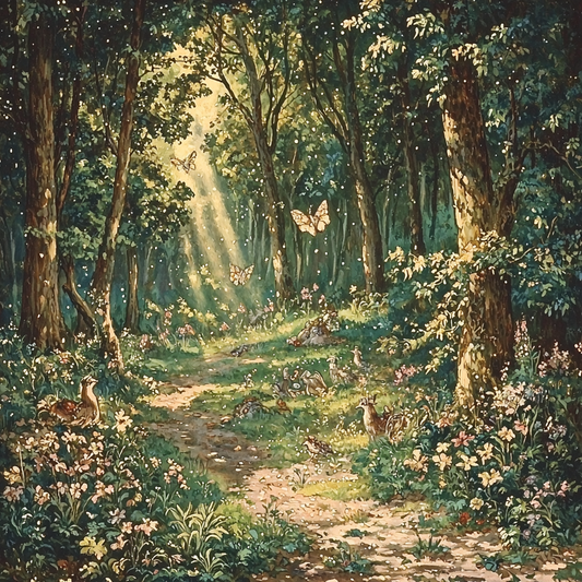Arthur Rackham Inspired Fantasy Forest Pathway Numbered Painting Kits