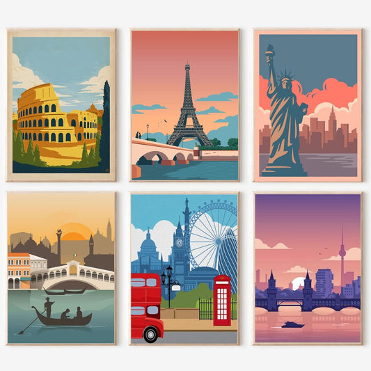 World Landmarks Paint by Number Series