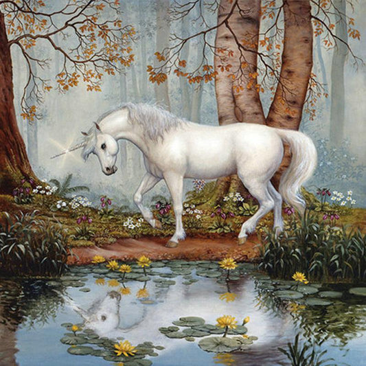 White Unicorn - DIY Painting By Numbers Kit