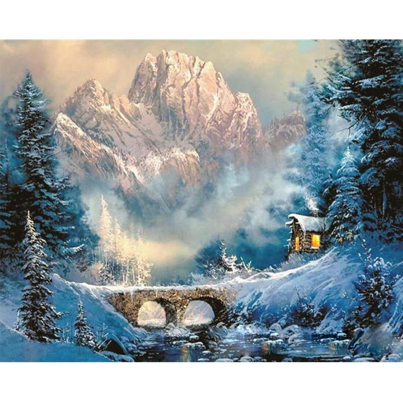 Snow Mountains View - DIY Painting By Numbers Kit