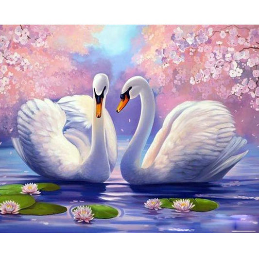 Swans In Lake - DIY Painting By Numbers Kit