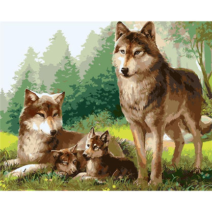 Wolves Family - DIY Painting By Numbers Kit