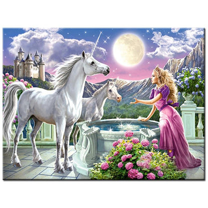 Unicorns Under Moon - DIY Painting By Numbers Kit