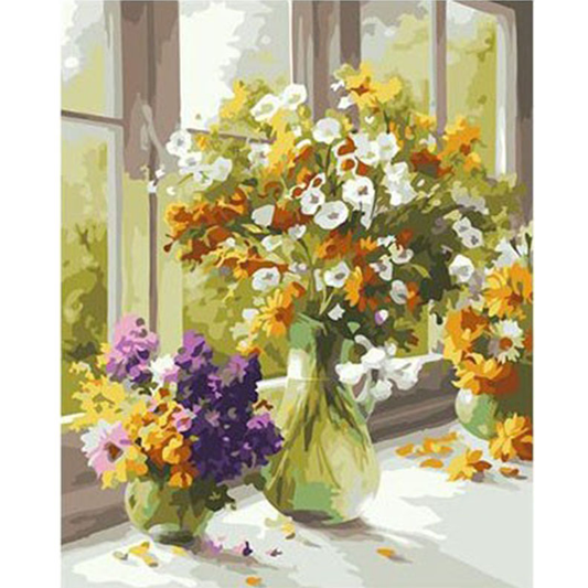 Flowers By The Window - DIY Painting By Numbers Kits