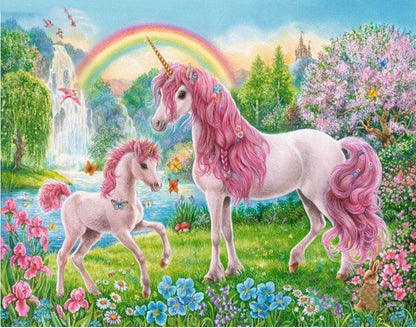 Pink Pony and Unicorn - DIY Painting By Numbers Kit