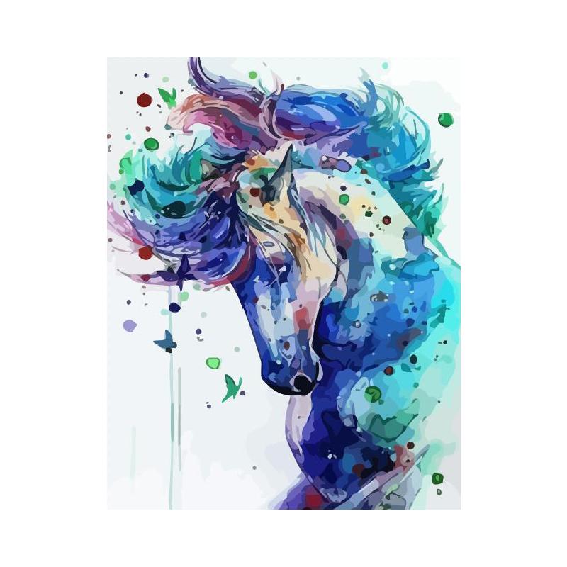 Majestic Blue Horse - DIY Painting By Numbers Kit