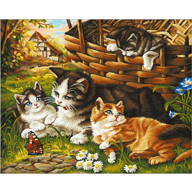 Cats Family - DIY Painting By Numbers Kit