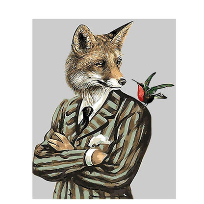 Mr. Fox With Bird - DIY Painting By Numbers Kit