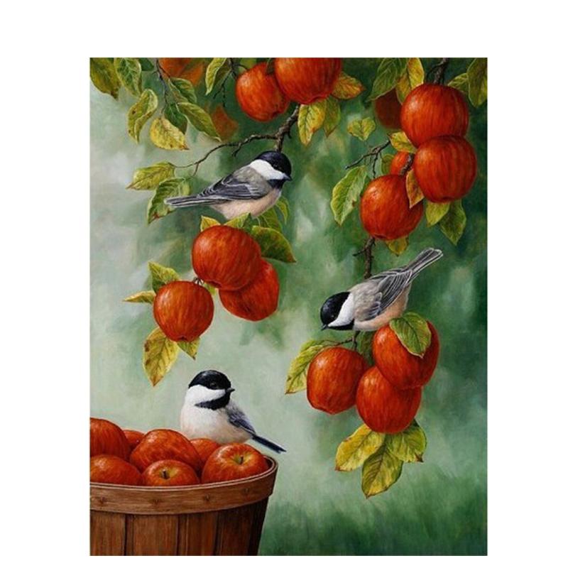 Birds On Apple Tree - DIY Painting By Numbers Kit