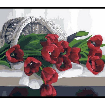 Tulips in a Basket - DIY Painting By Numbers Kit