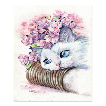 Flower Kitten - DIY Painting By Numbers Kit