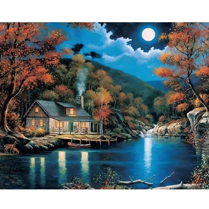 Beautiful Moon Night Sky - DIY Painting By Numbers Kits