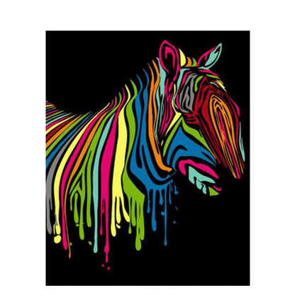 Zebra With Colorful Strips - DIY Painting By Numbers Kit