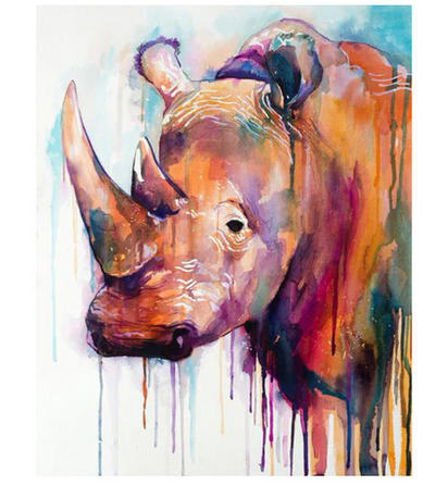 Rhino Colors - DIY Painting By Numbers Kit