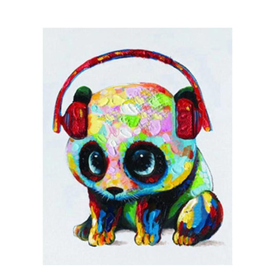 Panda With Headphones - DIY Painting By Numbers Kit