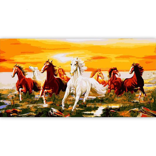 Racing Fire Horses - DIY Painting By Numbers Kit