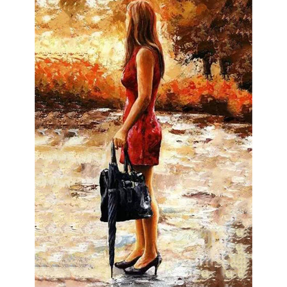 Girl In The Red Dress - DIY Painting By Numbers Kits