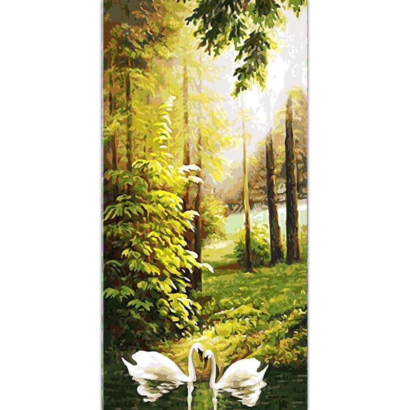 Swan Love Forest - DIY Painting By Numbers Kit