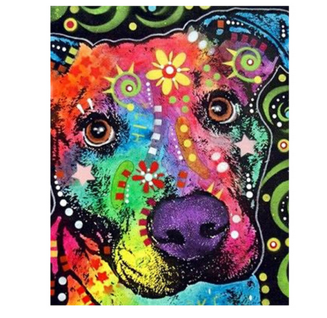 Cute Eyed Color Dog - DIY Painting By Numbers Kit