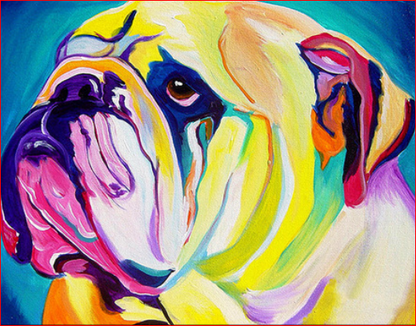 Color Bull Dog - DIY Painting By Numbers Kit