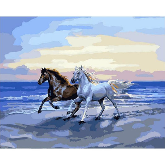 Horses in the Beach - DIY Painting By Numbers Kits