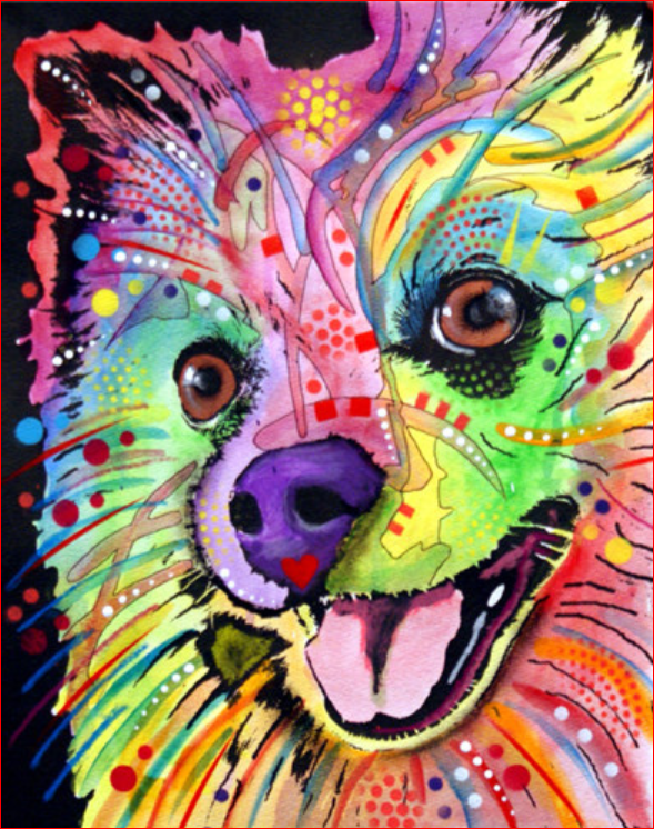 Color Pom Dog - DIY Painting By Numbers Kit