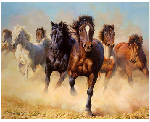 Racing Mighty Horses - DIY Painting By Numbers Kit