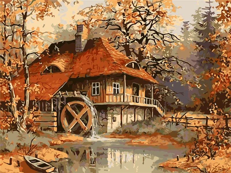 Old Rural House - DIY Painting By Numbers Kit