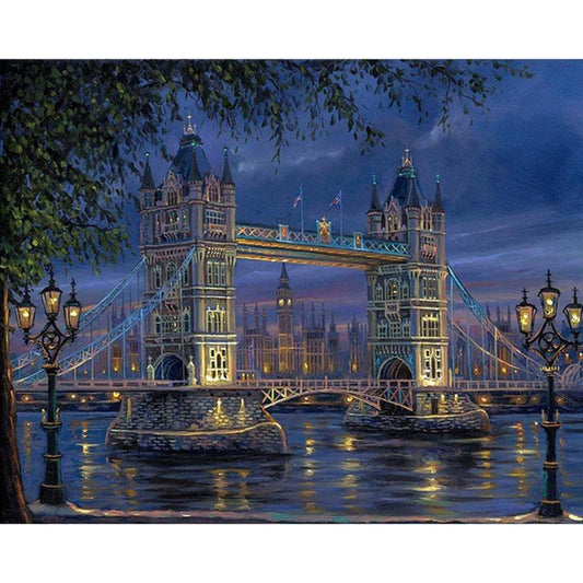 London Bridge at Night - DIY Painting By Numbers Kits