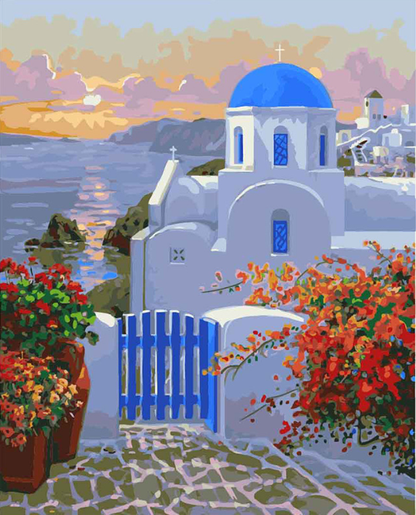 Blue Dome Church - DIY Painting By Numbers Kit