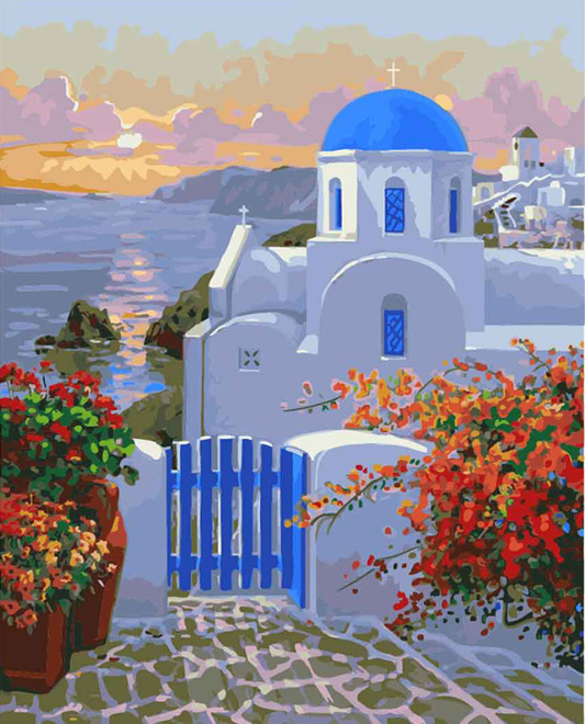 Blue Dome Church - DIY Painting By Numbers Kit