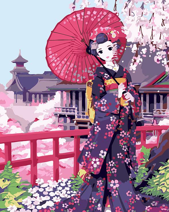 Japanese Girl - DIY Painting By Numbers Kit