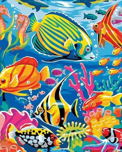 Colorful Fishes - DIY Painting By Numbers Kit