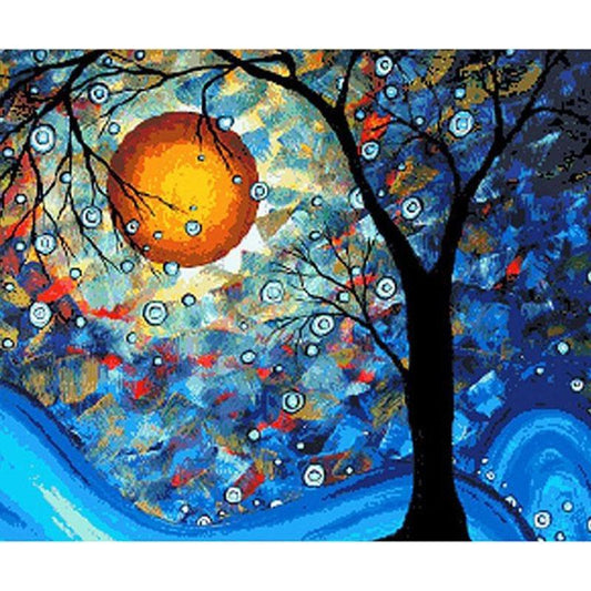 Starry Night Sky and Tree - DIY Painting By Numbers Kits