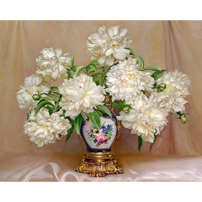 White Flowers Bouquet - DIY Painting By Numbers Kit