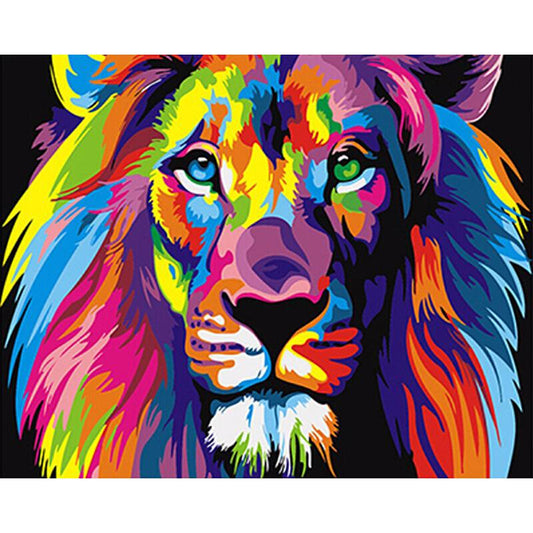 Colorful Abstract Lion - DIY Painting By Numbers Kit