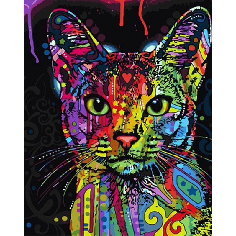 Multicolored Cat - DIY Painting By Numbers Kits