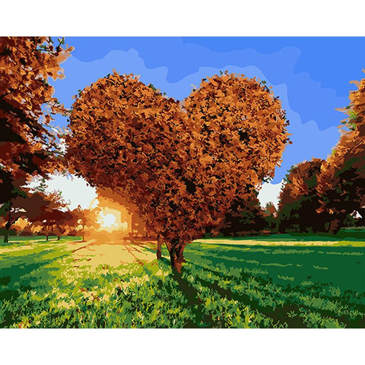 Heart Shaped Tree - DIY Painting By Numbers Kit