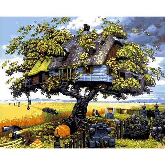 Battle Tree House - DIY Painting By Numbers Kit