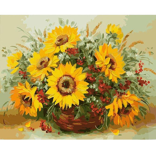 Beautiful Flowers in a Vase - DIY Painting By Numbers Kits