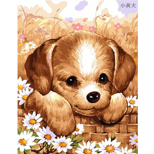 Cute Puppy - DIY Painting By Numbers Kit