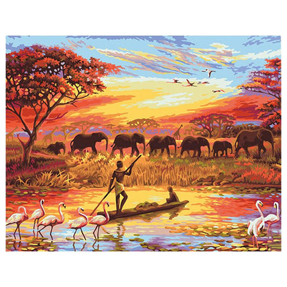 Nature During The Sunset - DIY Painting By Numbers Kit