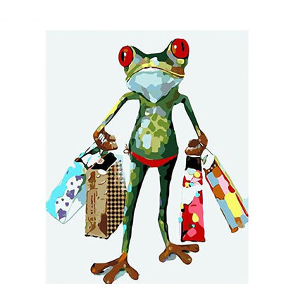 Shopaholic Frog - DIY Painting By Numbers Kit