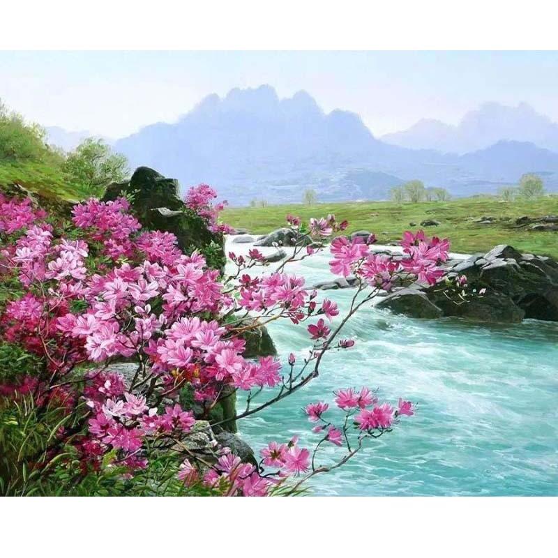 Riverside Flowers - DIY Painting By Numbers Kits