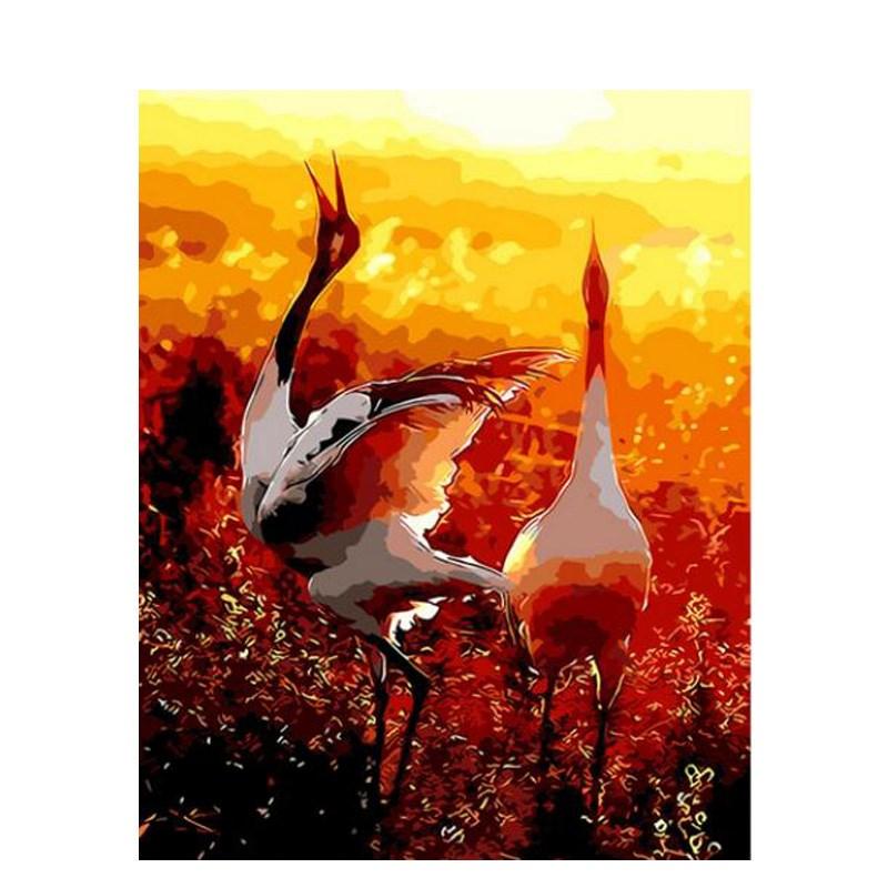 Cranes At Sunset - DIY Painting By Numbers Kit – Paint Number Shop