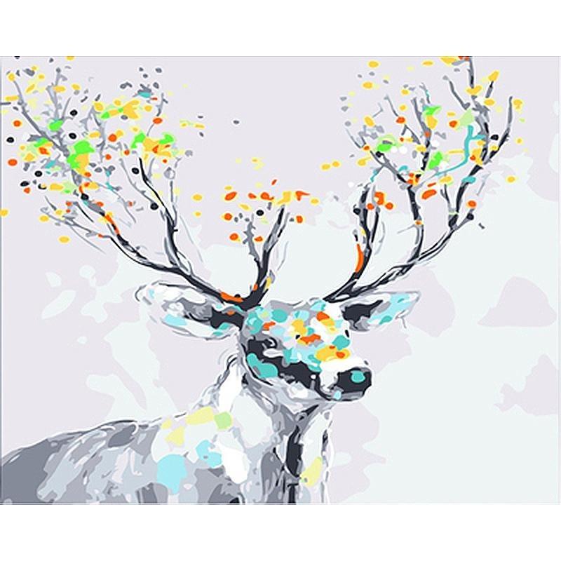 Colorful Dotted Deer - DIY Painting By Numbers Kits