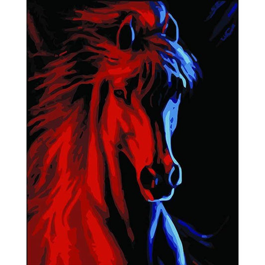 Blue Red Horse - DIY Painting By Numbers Kits